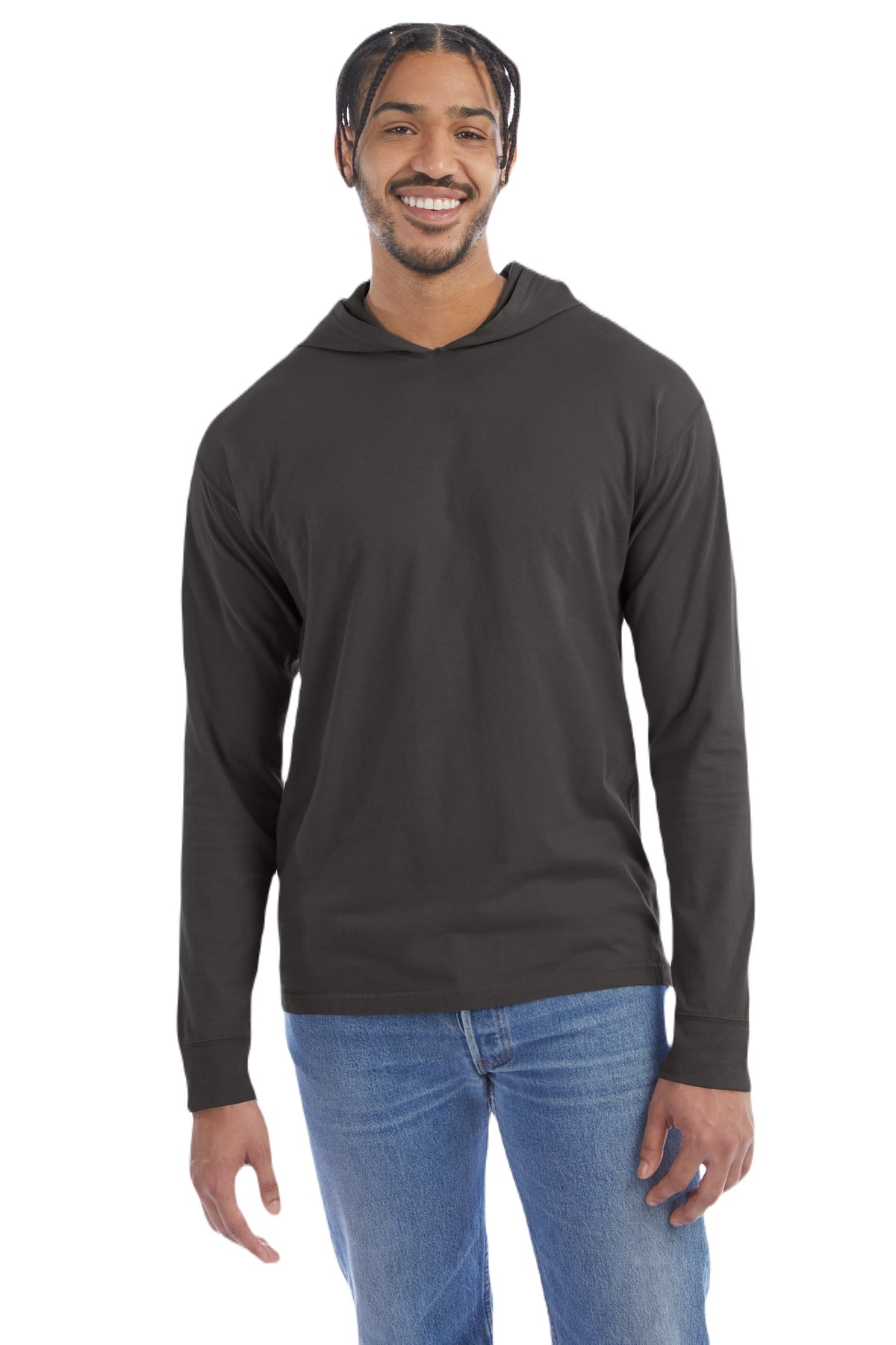 Custom Hooded Long Sleeve T-Shirt - Unisex, Garment-Dyed - Hanes GDH280