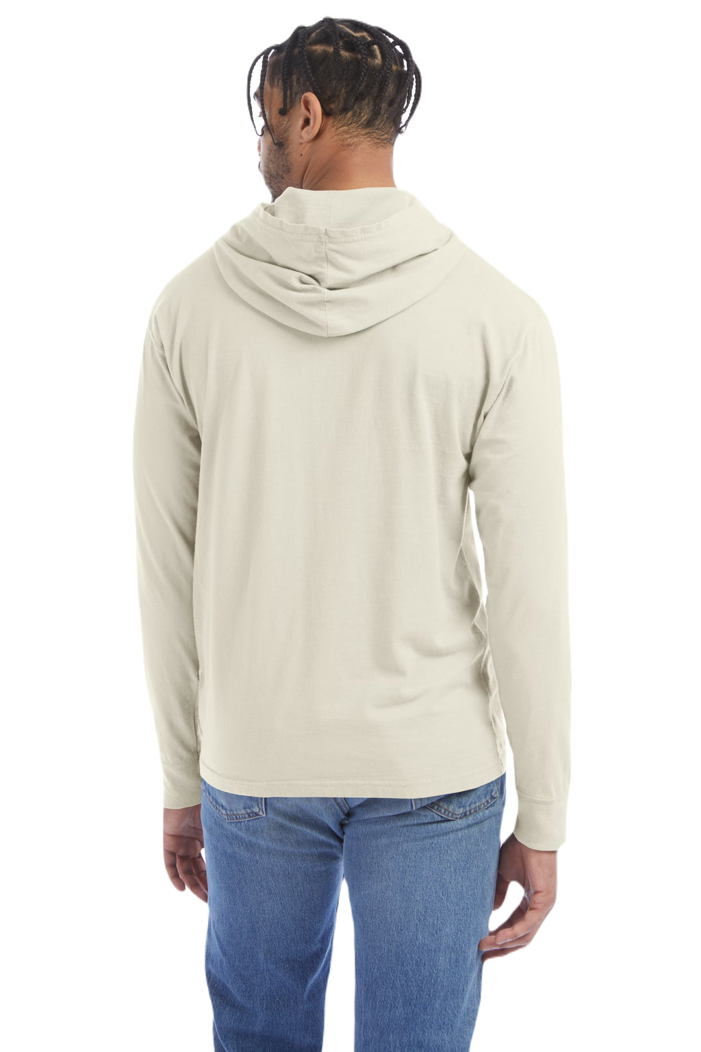 Hanes GDH280 - Unisex Garment-Dyed Jersey Hooded Long Sleeve T-Shirt