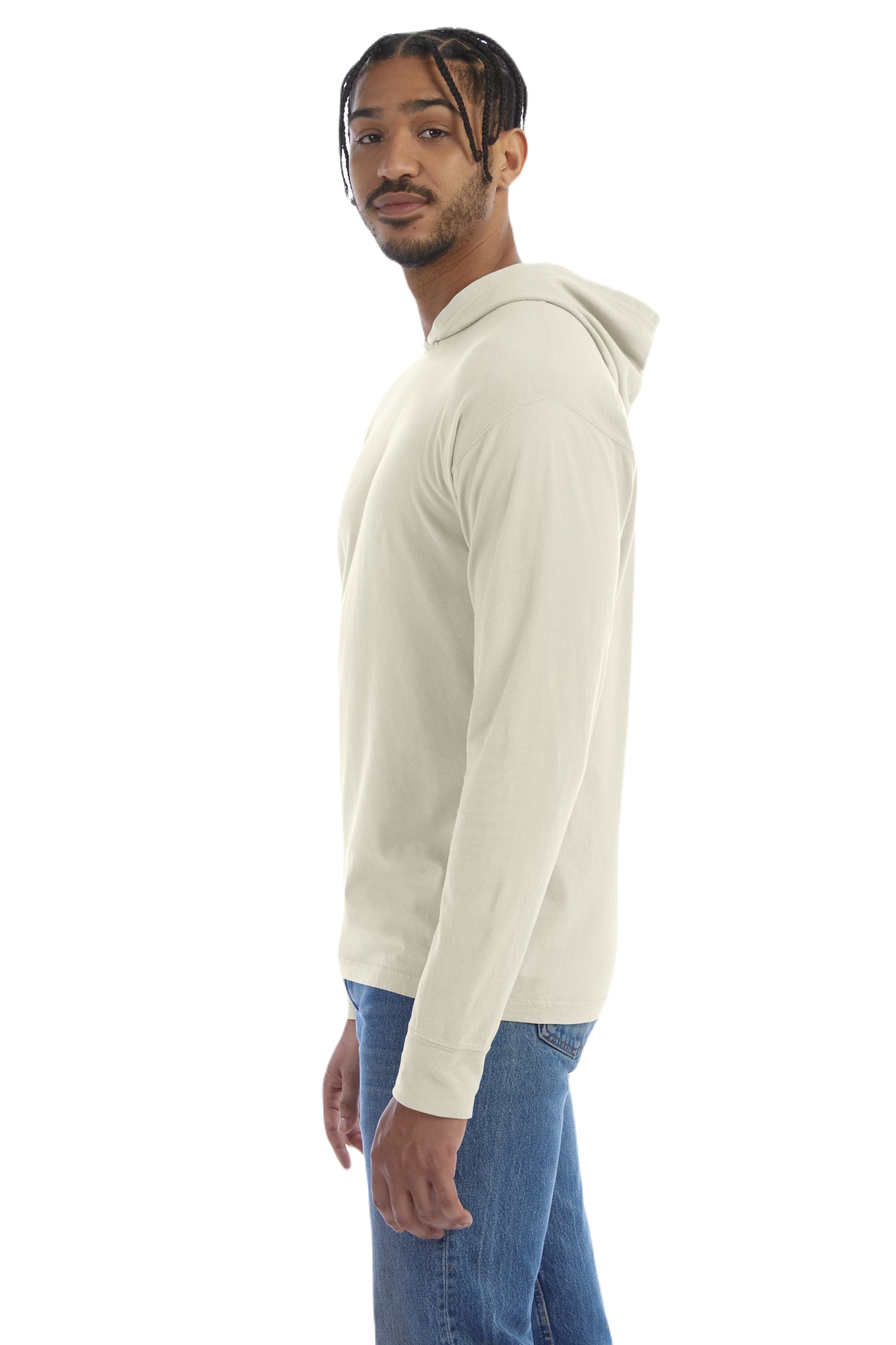 Hanes GDH280 - Unisex Garment-Dyed Jersey Hooded Long Sleeve T-Shirt