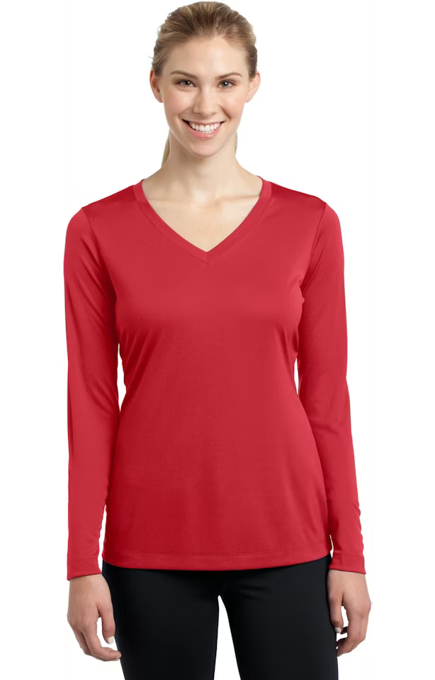 Custom Women's Long Sleeve V-Neck T-Shirt - Competitor - Sport-Tek LST353LS