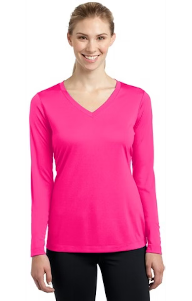 Custom Women's Long Sleeve V-Neck T-Shirt - Competitor - Sport-Tek LST353LS