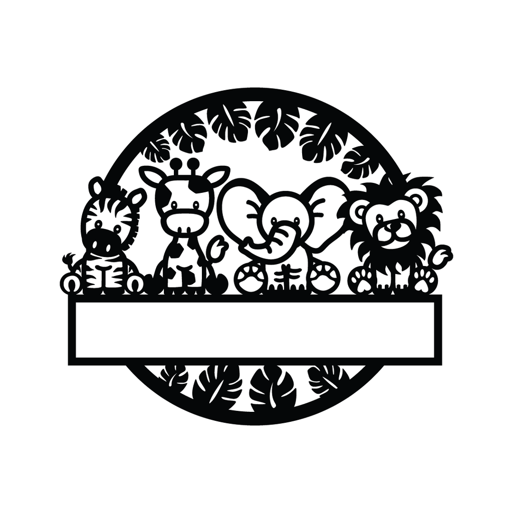 Custom Safari Nursery Name Sign