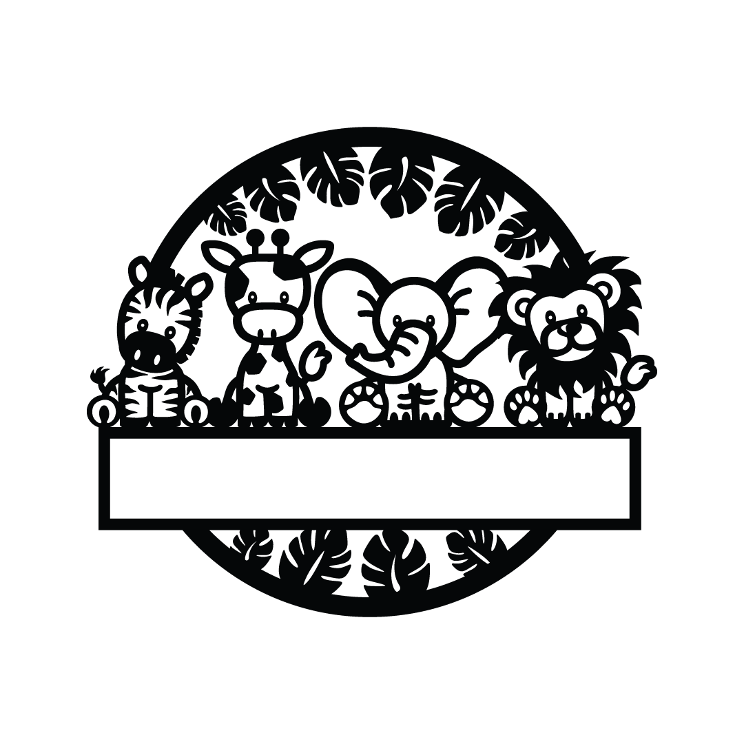 Custom Safari Nursery Name Sign