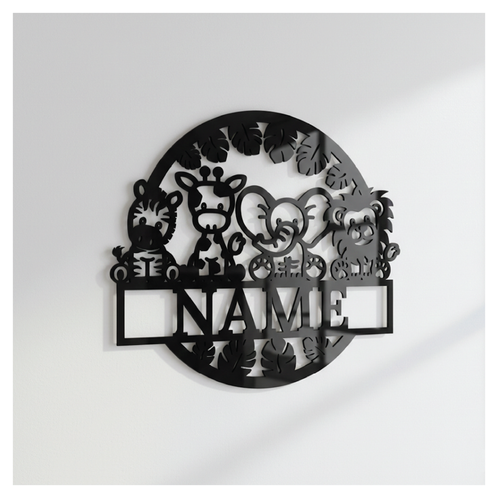 Custom Safari Nursery Name Sign