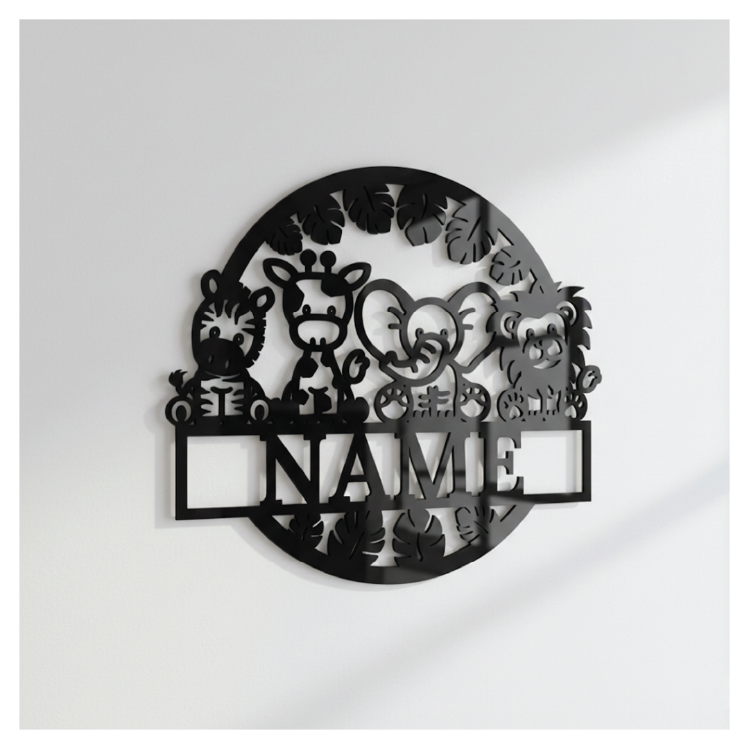 Custom Safari Nursery Name Sign