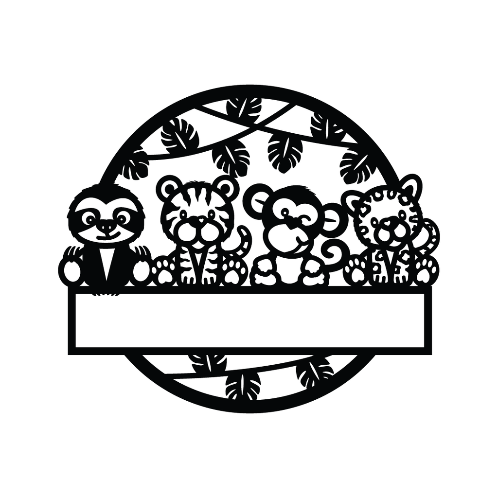 Custom Safari Nursery Name Sign