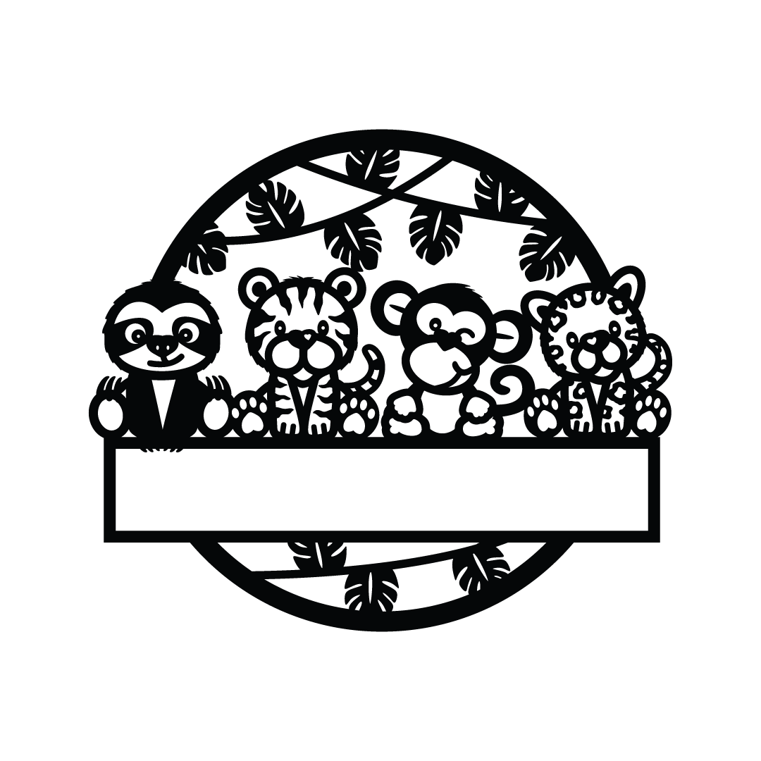 Custom Safari Nursery Name Sign