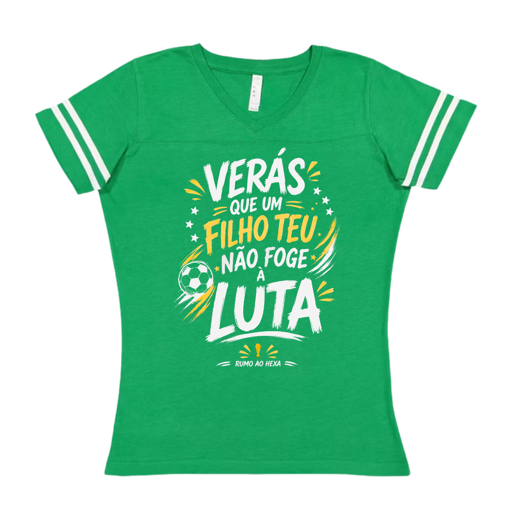 Women's Brasil "Filho Teu Não Foge à Luta" V-Neck Shirt