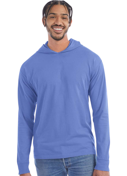 Custom Hooded Long Sleeve T-Shirt - Unisex, Garment-Dyed - Hanes GDH280
