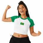Women's "Brazilian Flag" Cropped Raglan