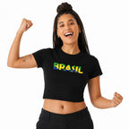 Women's "Brasil Minimalista" Cropped Raglan