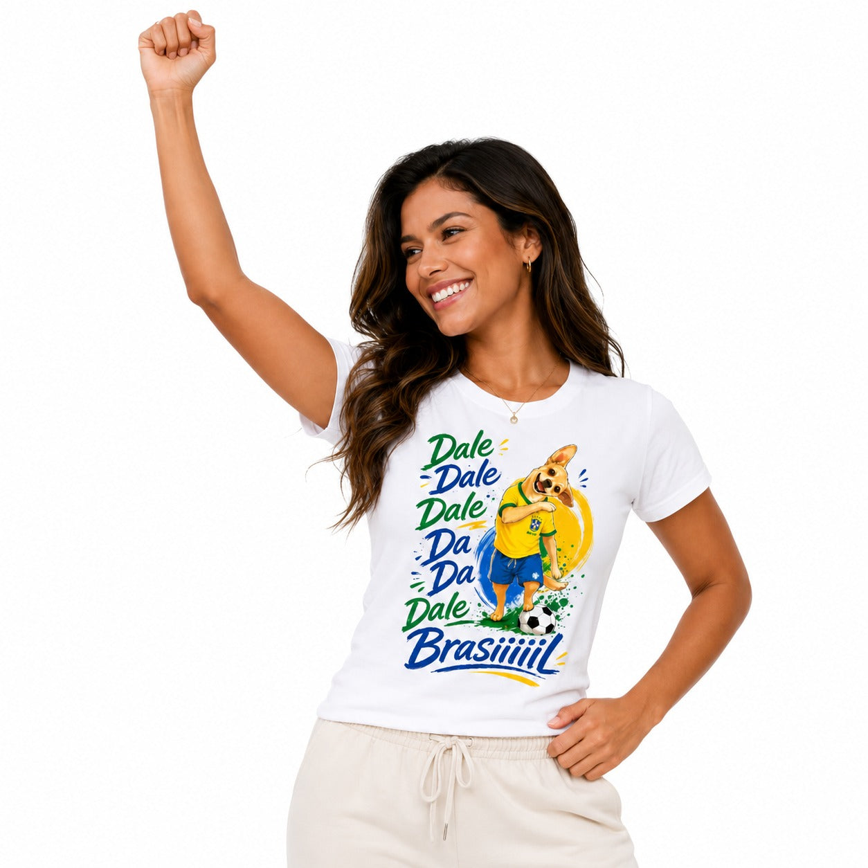 Women's Brasil "Dale Vira-Lata Caramelo" T-Shirt