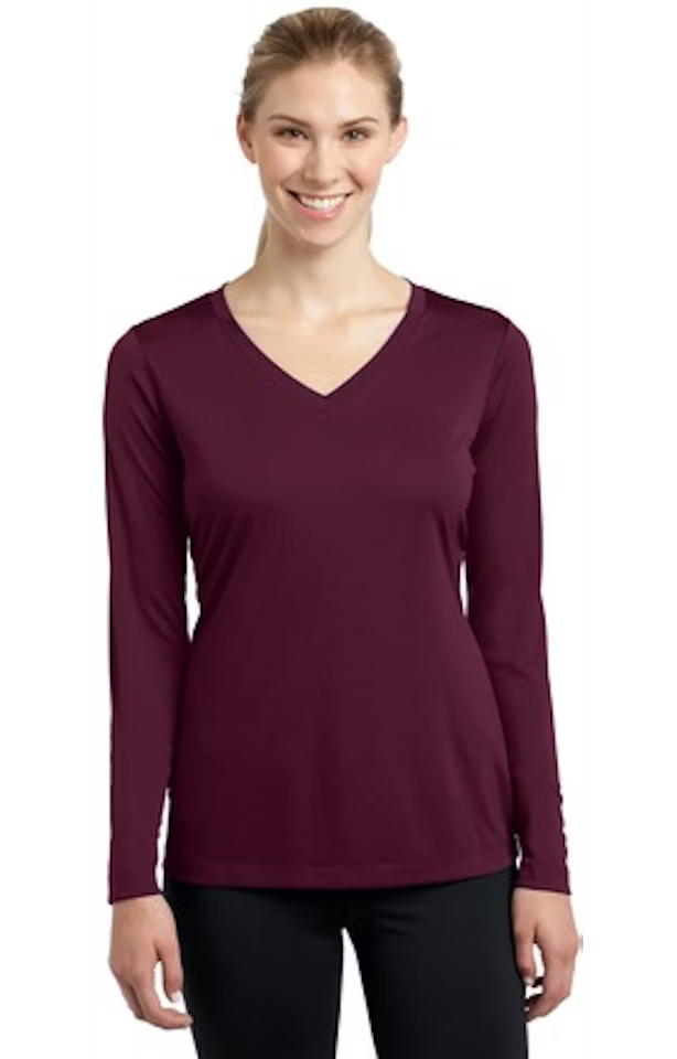 Custom Women's Long Sleeve V-Neck T-Shirt - Competitor - Sport-Tek LST353LS