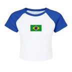 Women's "Brazilian Flag" Cropped Raglan