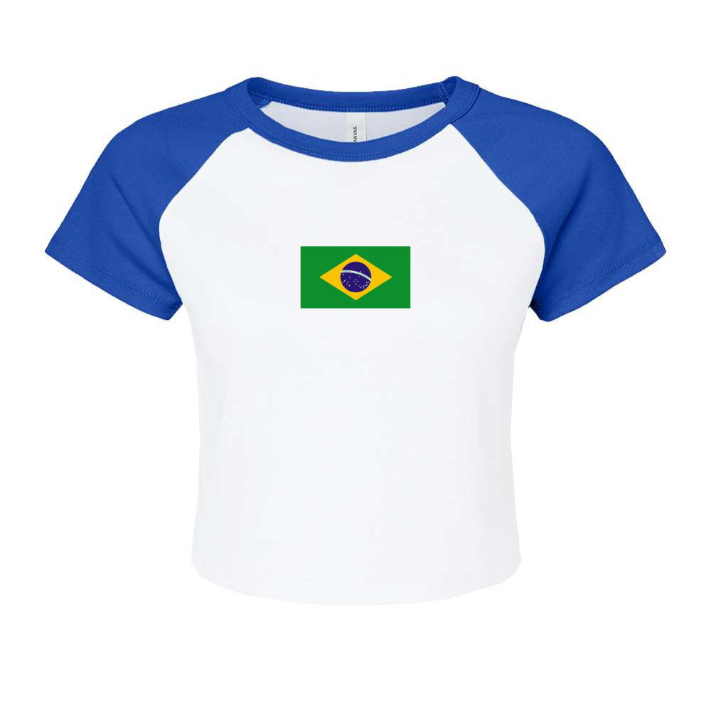 Women's "Brazilian Flag" Cropped Raglan