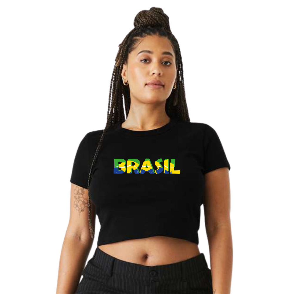 Women's "Brasil Minimalista" Cropped Raglan