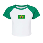 Women's "Brazilian Flag" Cropped Raglan