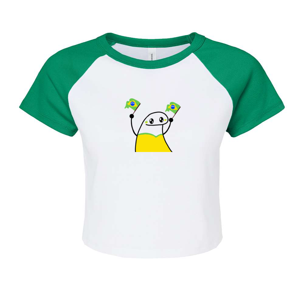 Women's Brasil "Flork Torcedor" Cropped Raglan
