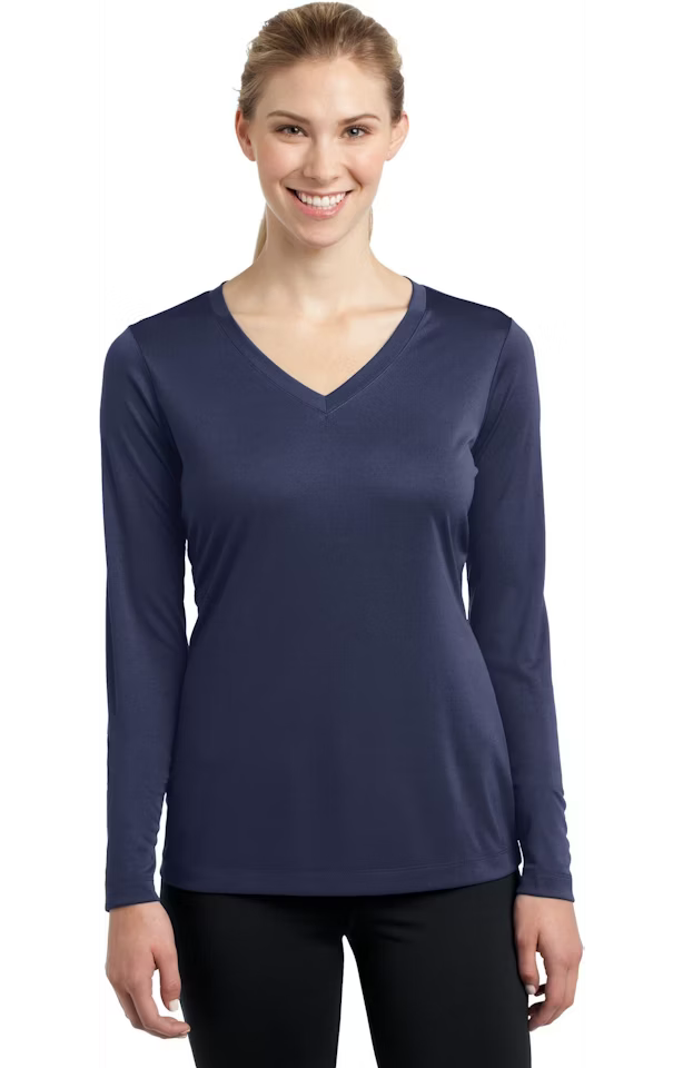 Custom Women's Long Sleeve V-Neck T-Shirt - Competitor - Sport-Tek LST353LS