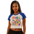 Women's "Brasileira, Latina & Fodona" Cropped Raglan