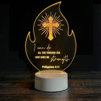 Custom Bible Verse LED Light | Christian Baptism Confirmation Gift Engraved Scripture Night Light
