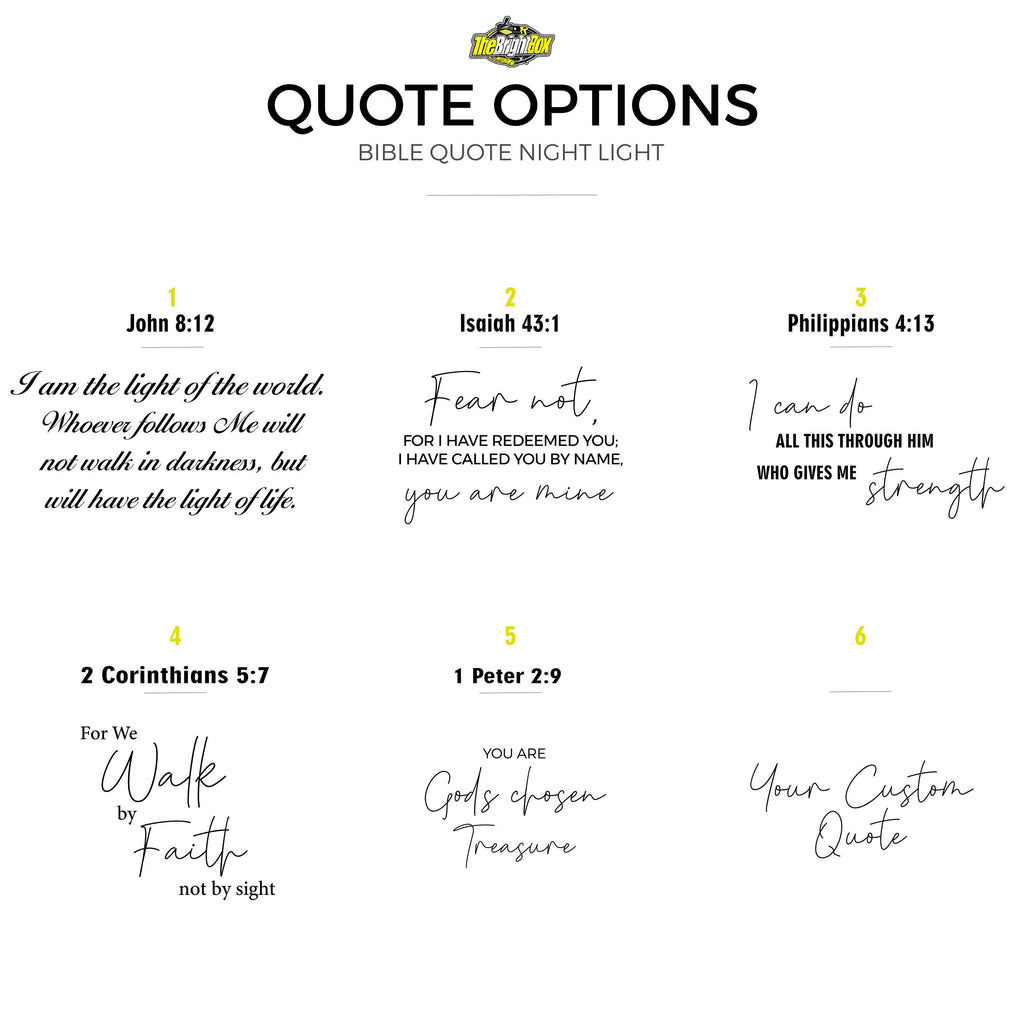 Custom Bible Verse LED Light | Christian Baptism Confirmation Gift Engraved Scripture Night Light