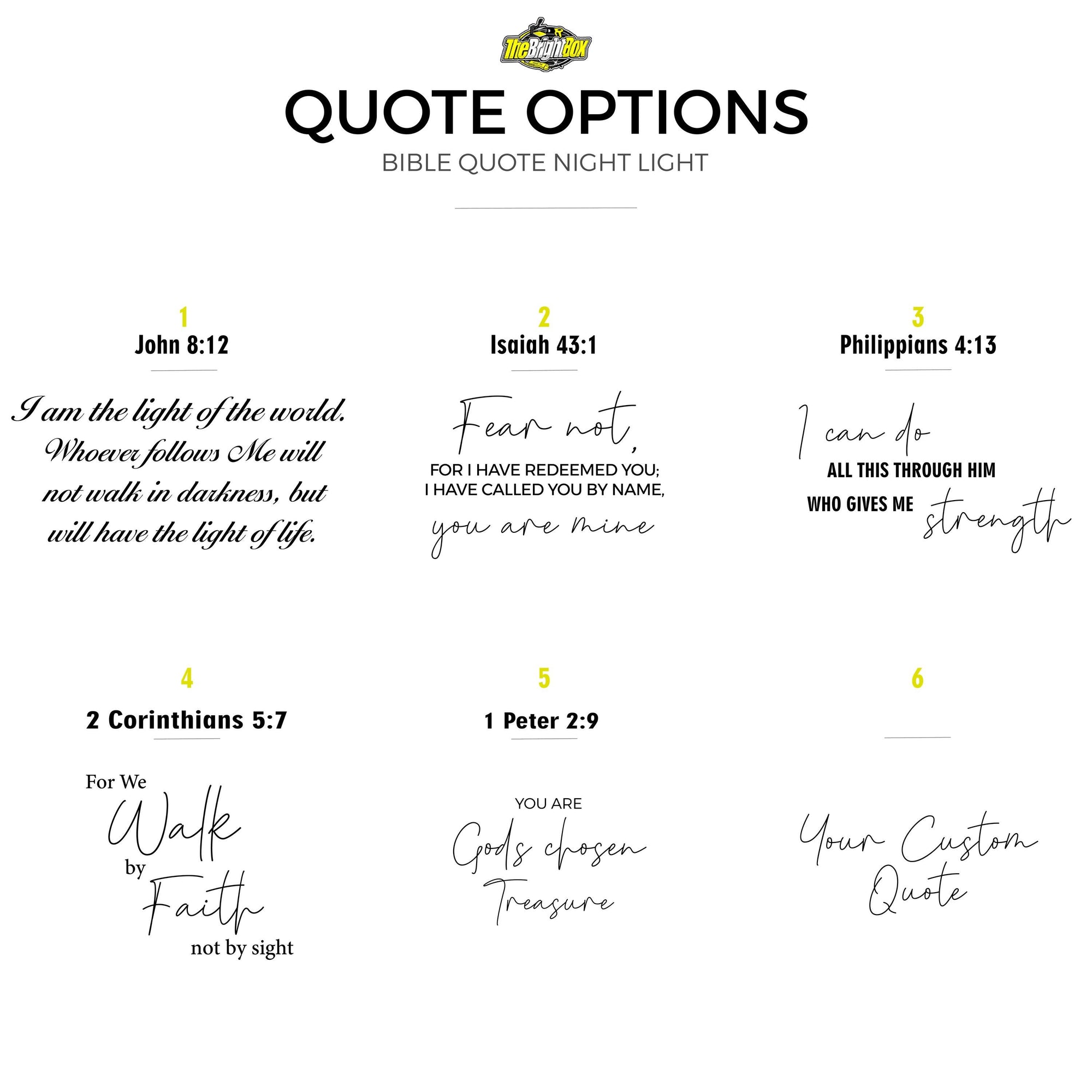 Custom Bible Verse LED Light | Christian Baptism Confirmation Gift Engraved Scripture Night Light