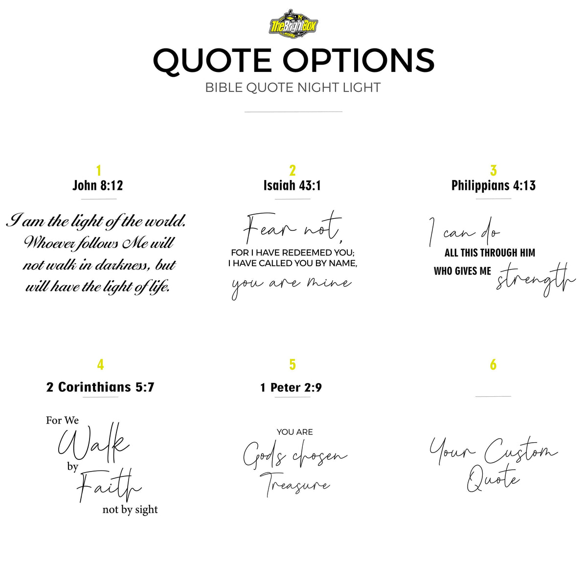 Custom Bible Verse LED Light | Christian Baptism Confirmation Gift Engraved Scripture Night Light
