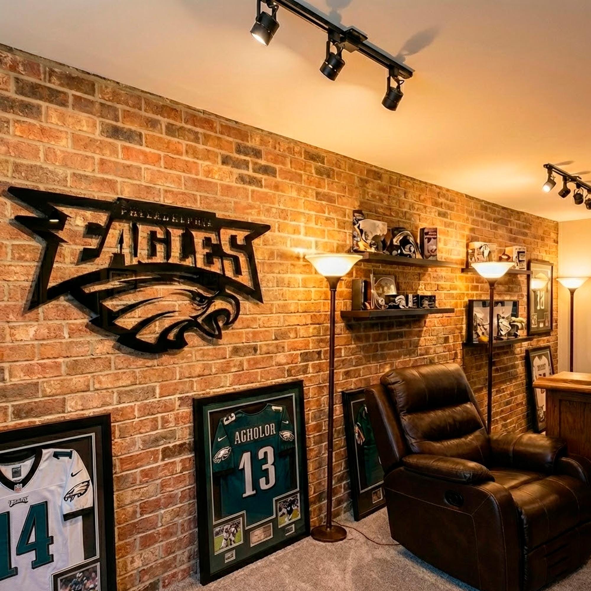 Philadelphia Eagles Wall Art | Black Acrylic NFL Logo Decor | 3D Football Sign for Man Cave | Game Room Wall Decoration | Eagles Fan Gift
