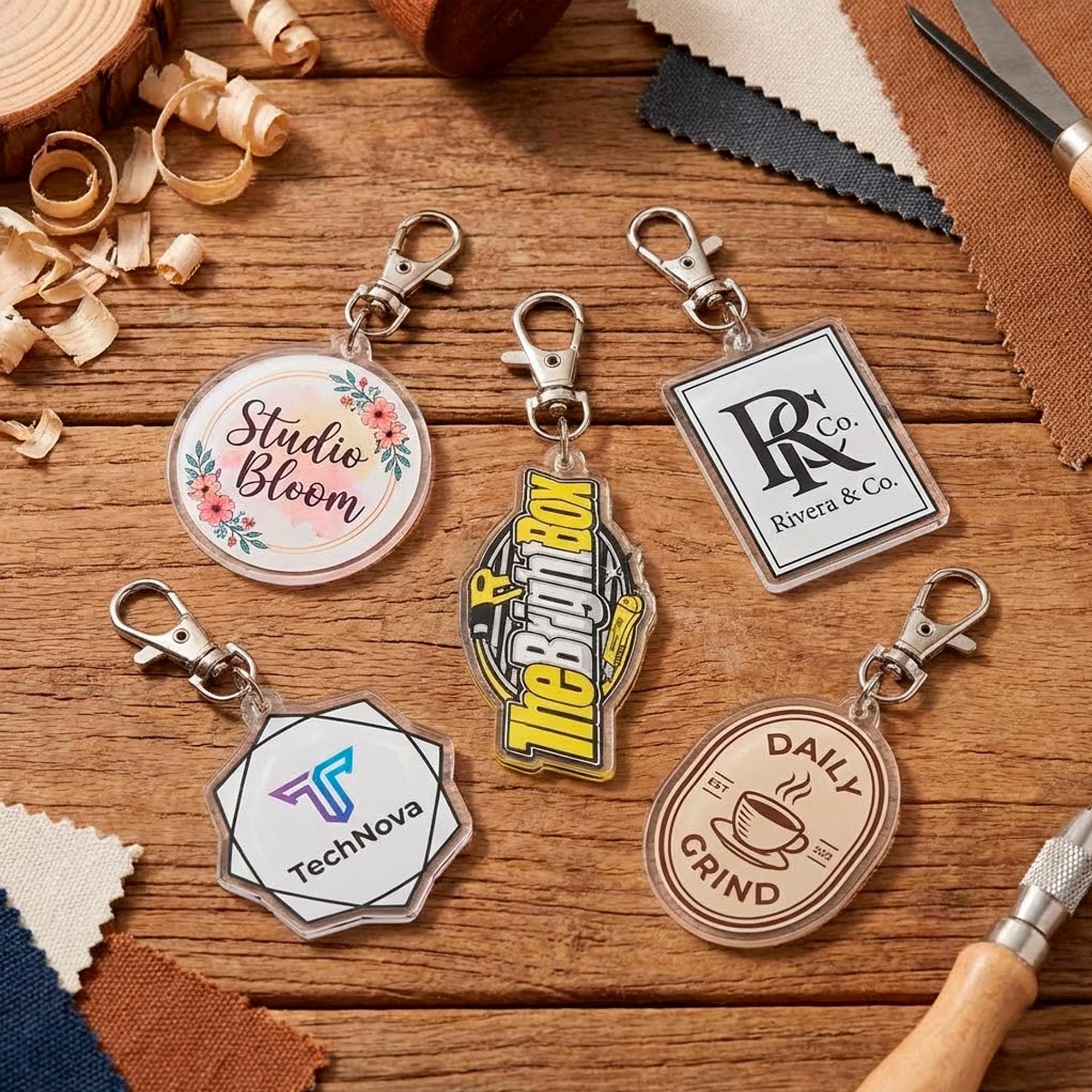 Custom Logo Acrylic Keychain - For Branding, Events, Client Gifts - Personalized Acrylic Tags