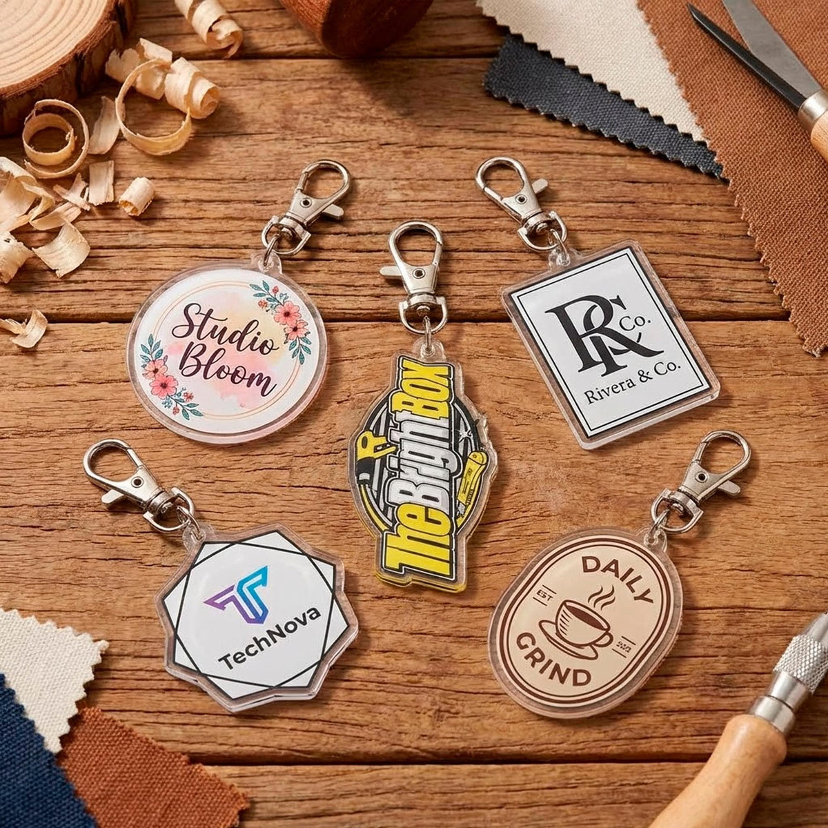 Custom Logo Acrylic Keychain - For Branding, Events, Client Gifts - Personalized Acrylic Tags