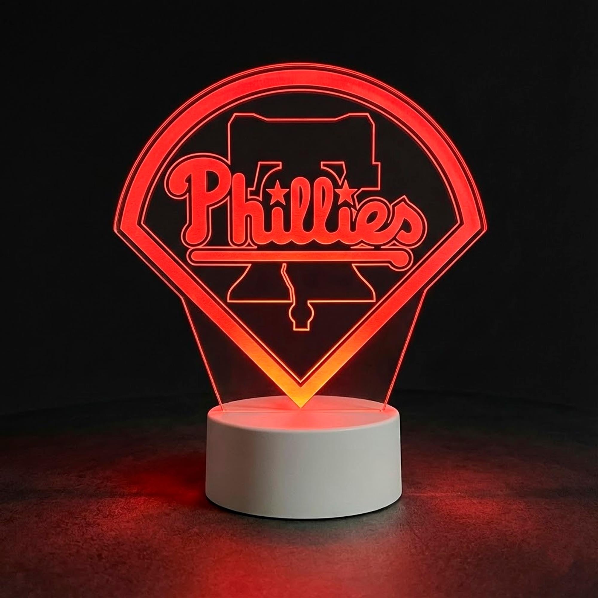 Philadelphia Sports LED Night Light | Eagles, 76ers, Phillies Custom Acrylic Lamp