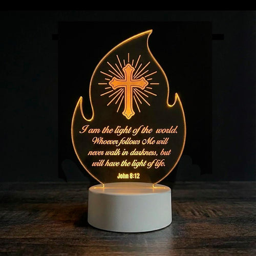 Custom Bible Verse LED Light | Christian Baptism Confirmation Gift Engraved Scripture Night Light