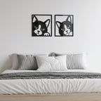 Peeking Cat Acrylic Wall Art – Funny Kitty Silhouette Decor