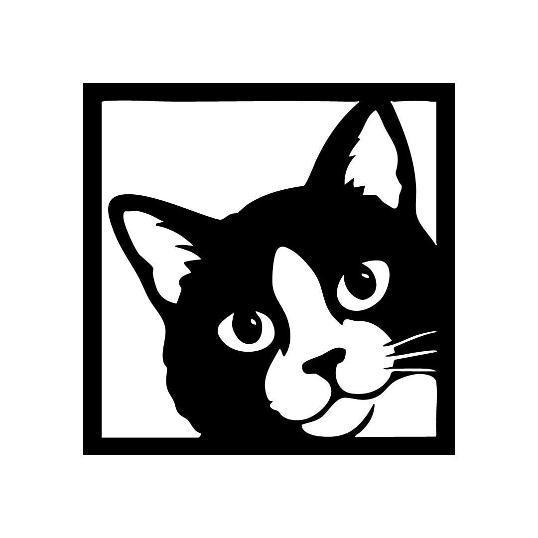 Peeking Cat Acrylic Wall Art – Funny Kitty Silhouette Decor