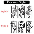 Minimalist Floral Wall Art Set of 3 – Modern Botanical Panel Decor