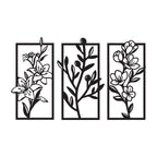 Minimalist Floral Wall Art Set of 3 – Modern Botanical Panel Decor