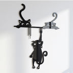 Playful Cats Door Frame Decor – Black Acrylic Wall Art Silhouette