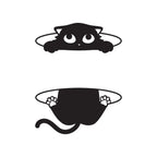 Peeking Cat Wall Art – Funny Black Acrylic Shelf or Frame Decor