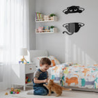Peeking Cat Wall Art – Funny Black Acrylic Shelf or Frame Decor