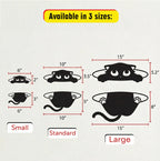Peeking Cat Wall Art – Funny Black Acrylic Shelf or Frame Decor