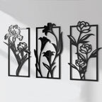 Minimalist Floral Wall Art Set of 3 – Modern Botanical Panel Decor