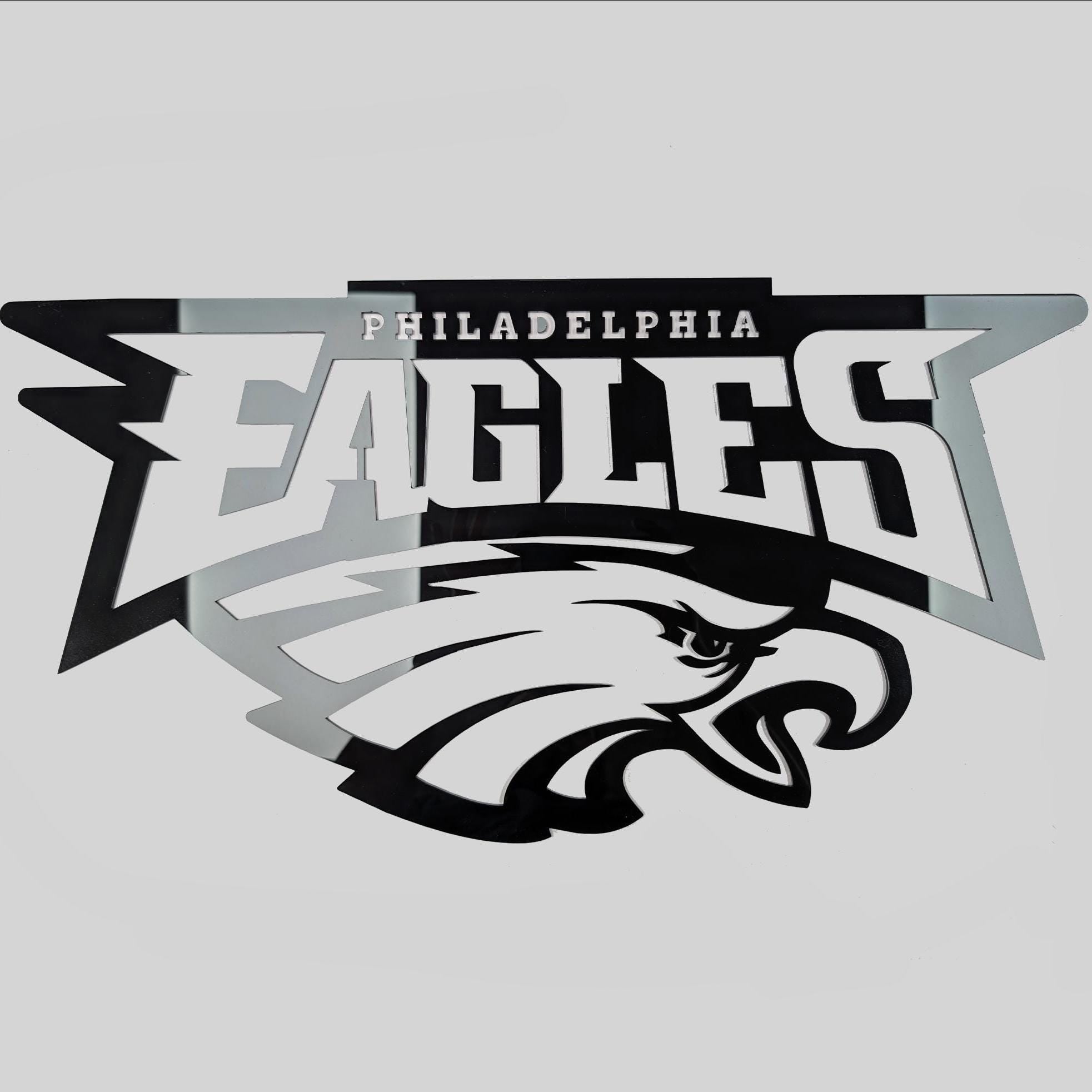 Philadelphia Eagles Wall Art | Black Acrylic NFL Logo Decor | 3D Football Sign for Man Cave | Game Room Wall Decoration | Eagles Fan Gift