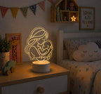 Custom Mom and Baby Acrylic Night Light | Personalized Nursery Lamp, Motherhood Gift