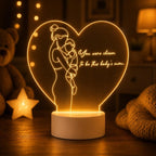Mom and Baby Heart Acrylic Lamp | Motherhood Keepsake Night Light