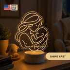 Custom Mom and Baby Acrylic Night Light | Personalized Nursery Lamp, Motherhood Gift