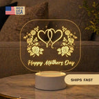 Floral Heart Acrylic Night Light for Mom | Happy Mother's Day Gift