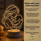 Custom Mom and Baby Acrylic Night Light | Personalized Nursery Lamp, Motherhood Gift