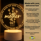 Christian Mother Proverbs 31:28 Floral Acrylic LED Night Light