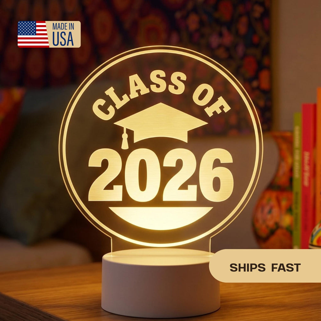 Class of 2026 Graduation Lamp: Personalized Acrylic Night Light Keepsake